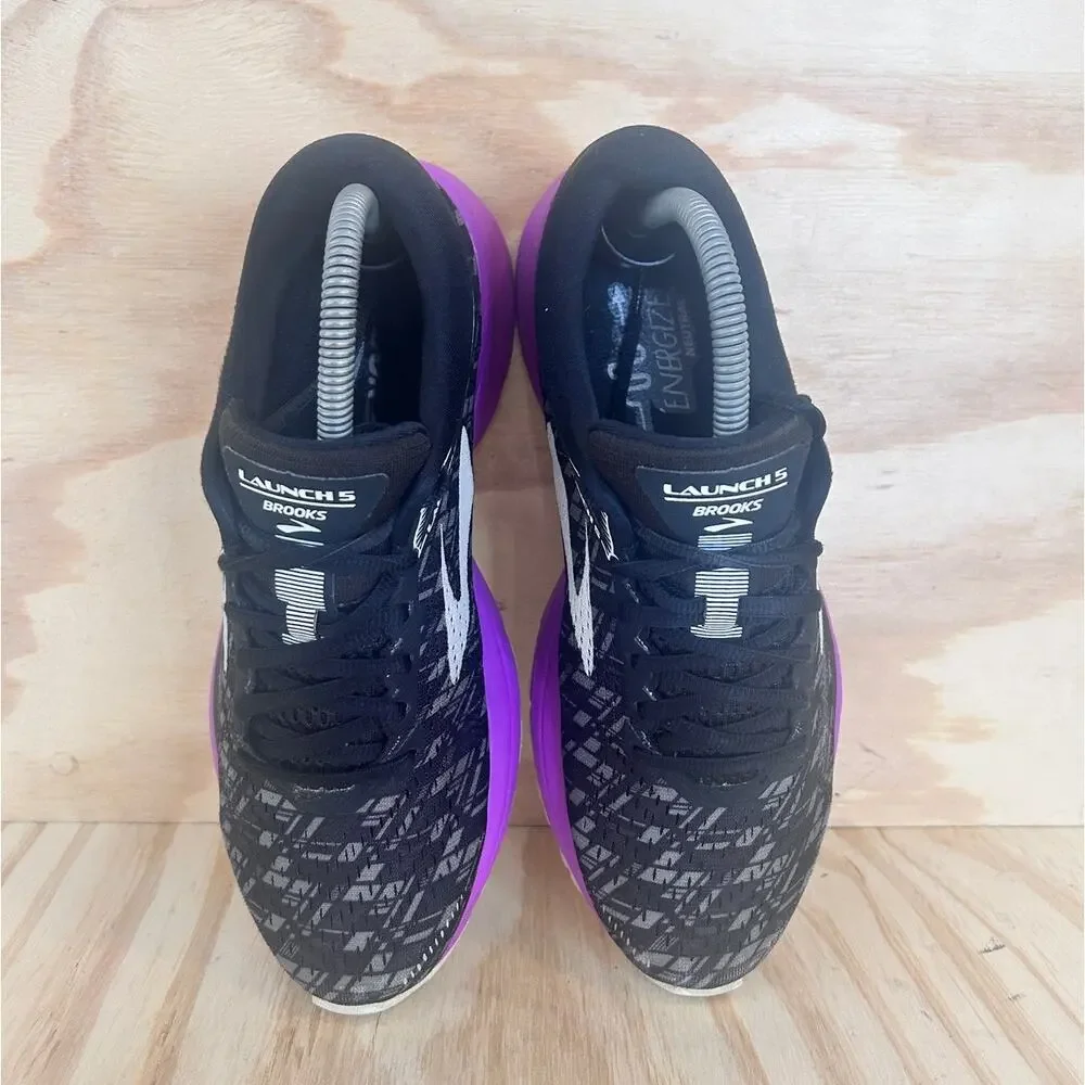 Brooks - Launch 5 - Running Shoes - Black/Purple - Women's - 9 - 1202661B090
